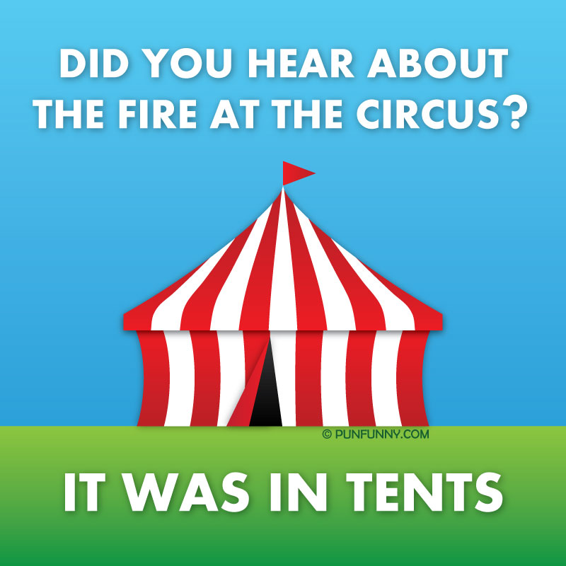 Illustration of red and white circus tent