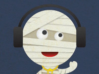 Illustration of mummy dressed like a rapper
