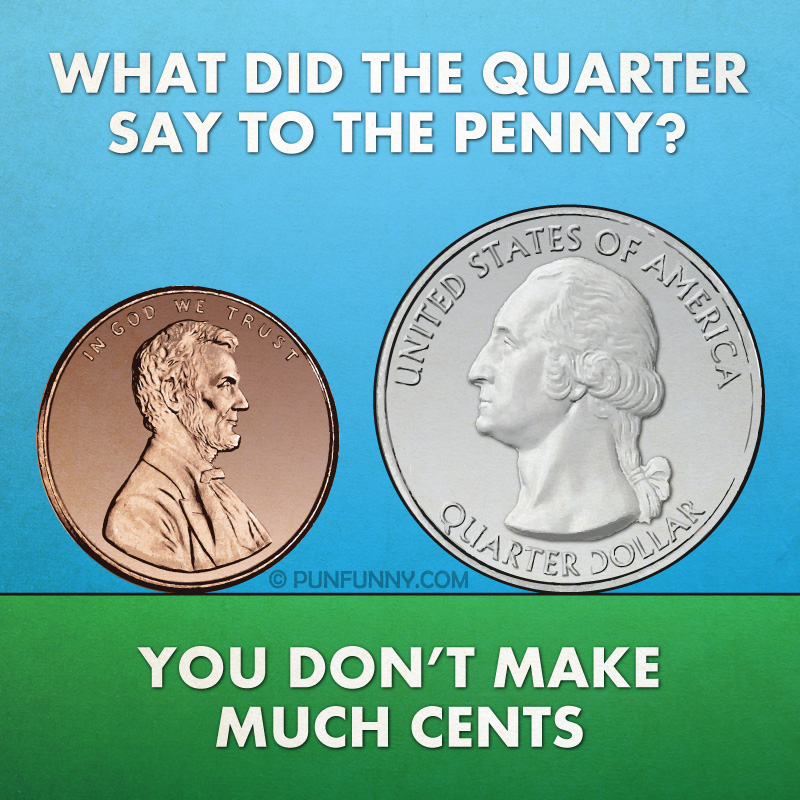 Illustration of a quarter and a penny